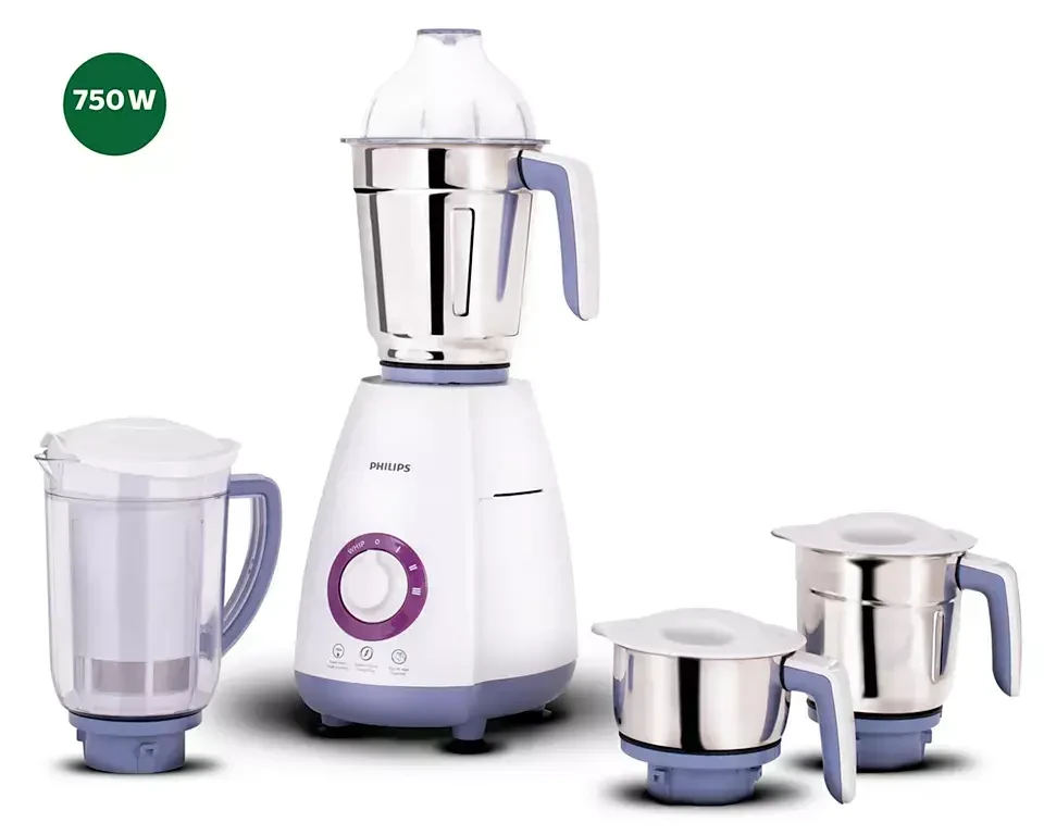 Philips Viva Collection HL7701/00 Mixer Grinder, 750 Watts (4 Jars)