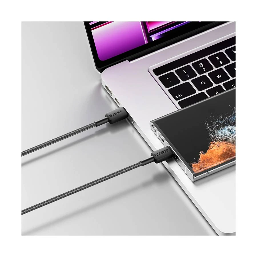 Anker 322 USB Type-C Male to Male, 1.8 Meter, Black Charging & Data Cable #A81F6H11 Thumbnail