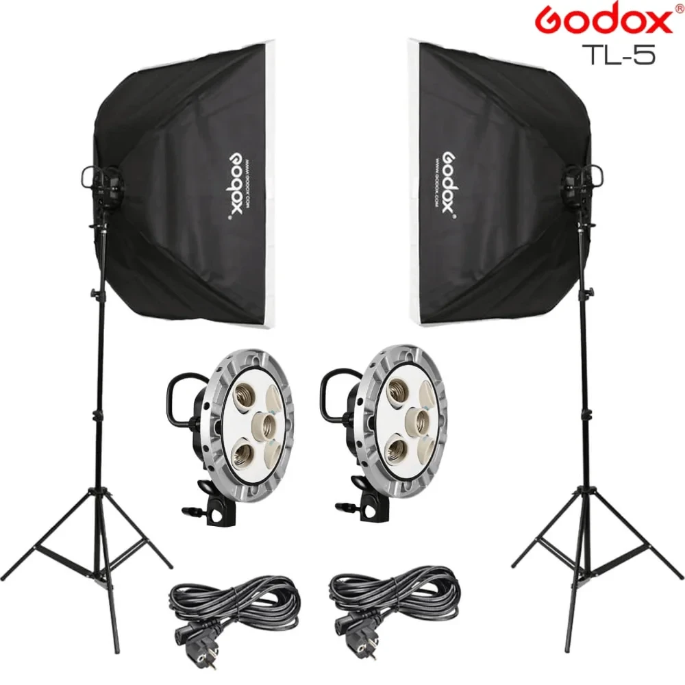 Godox Softbox Lighting Setup For YouTube Home Studio, Live Streaming Combo Set- Softbox, Light Holder, Tripod Stand Full Setup