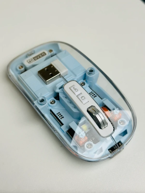 GearUP WM30 Transparent Crystal 2.4G Bluetooth Magnetic Wireless Mouse