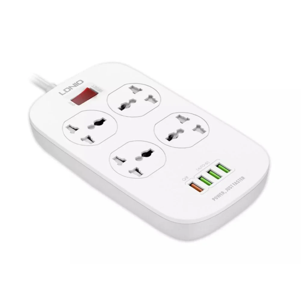 Ldnio SC4407 Power Socket 4 USB Charger With Power Extension Cord