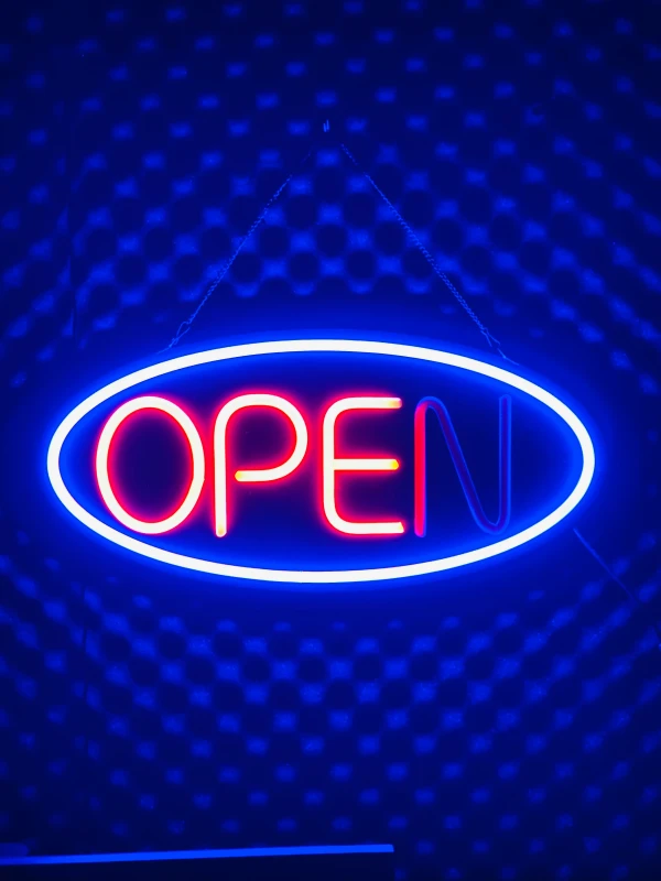 GearUP Open10 Neon Business Sign For Shop, Restaurant, Pharmacy, Cafe