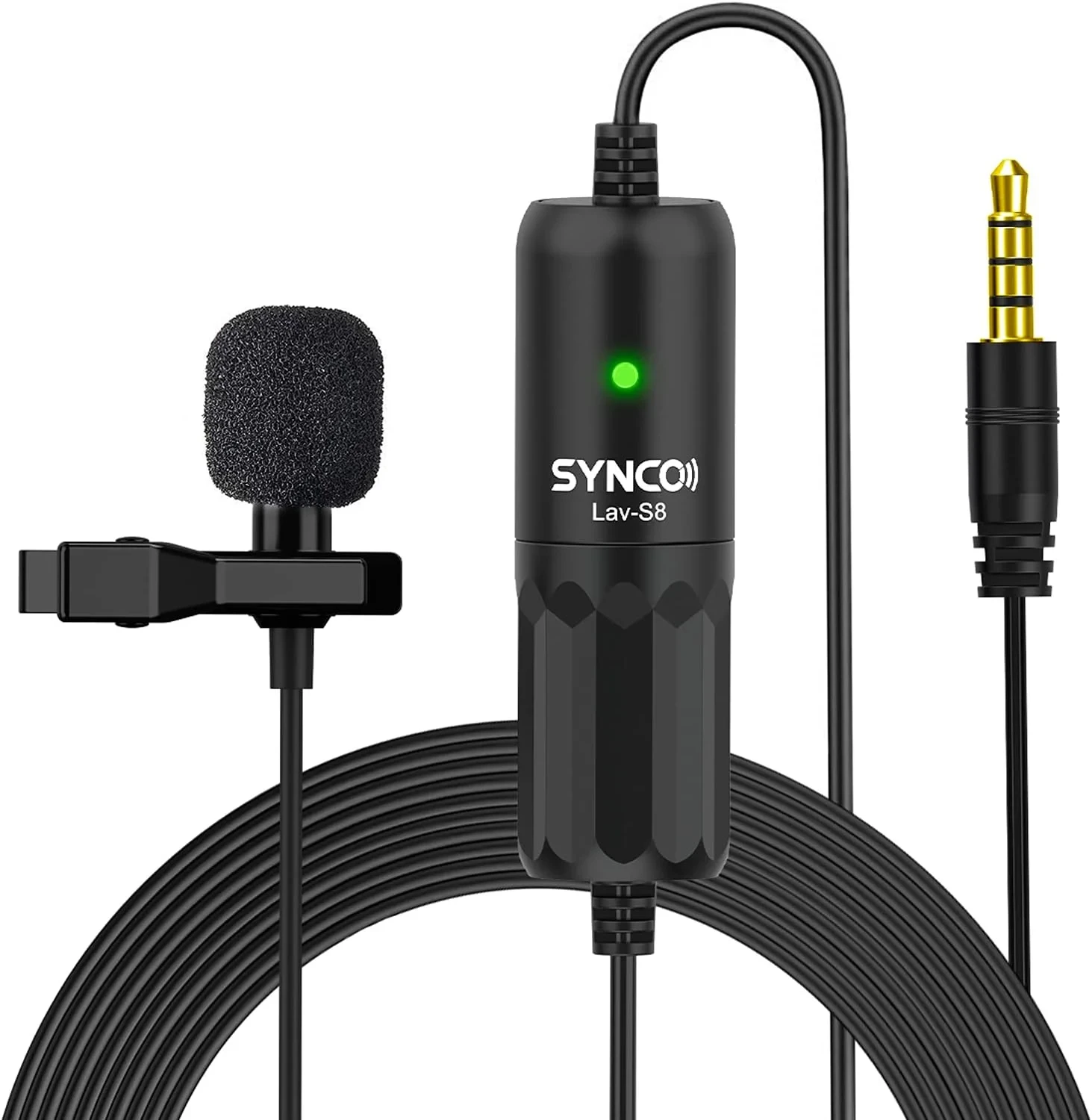 Synco Lav-S8 Professional Lavalier Microphone with Noise Reduction, Auto-Pairing & 8M Long Cable