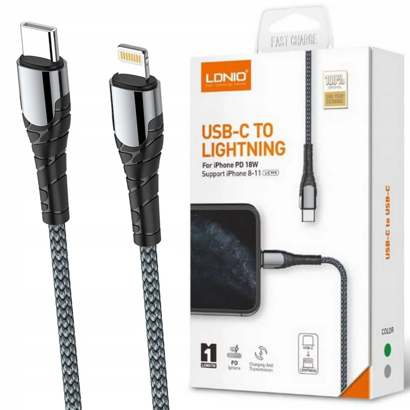 Ldnio LC111 USB Type-C To Lightning 30W IPhone/IPad Cable 1M