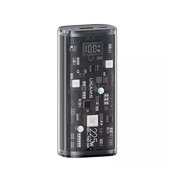 USAMS US-CD189 9000mAh Transparent Digital Display Dual-Port Power Bank