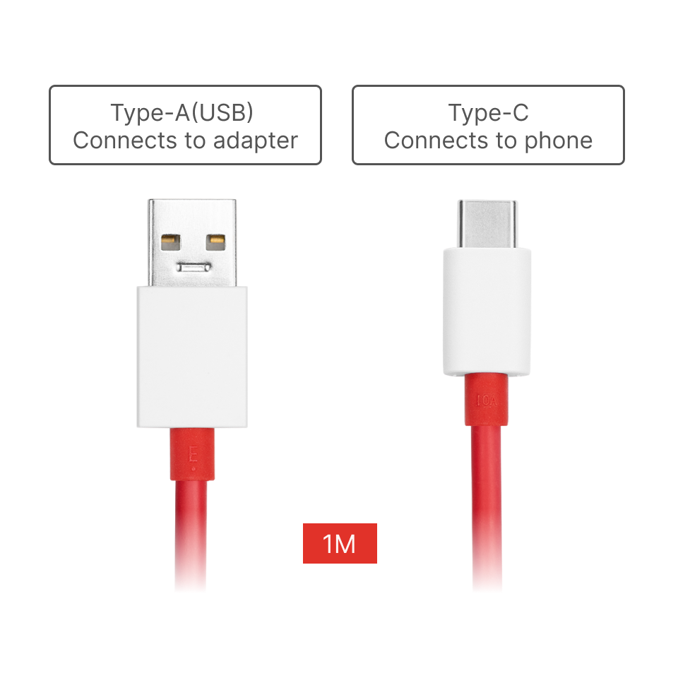 OnePlus USB-A to Type-C Cable 10A 1M