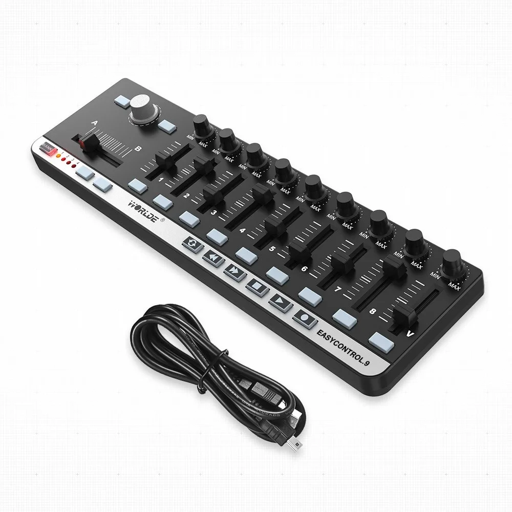 Worlde Easy Control 9 Portable Mini USB 9 Slim-Line Control MIDI Keyboard Controller