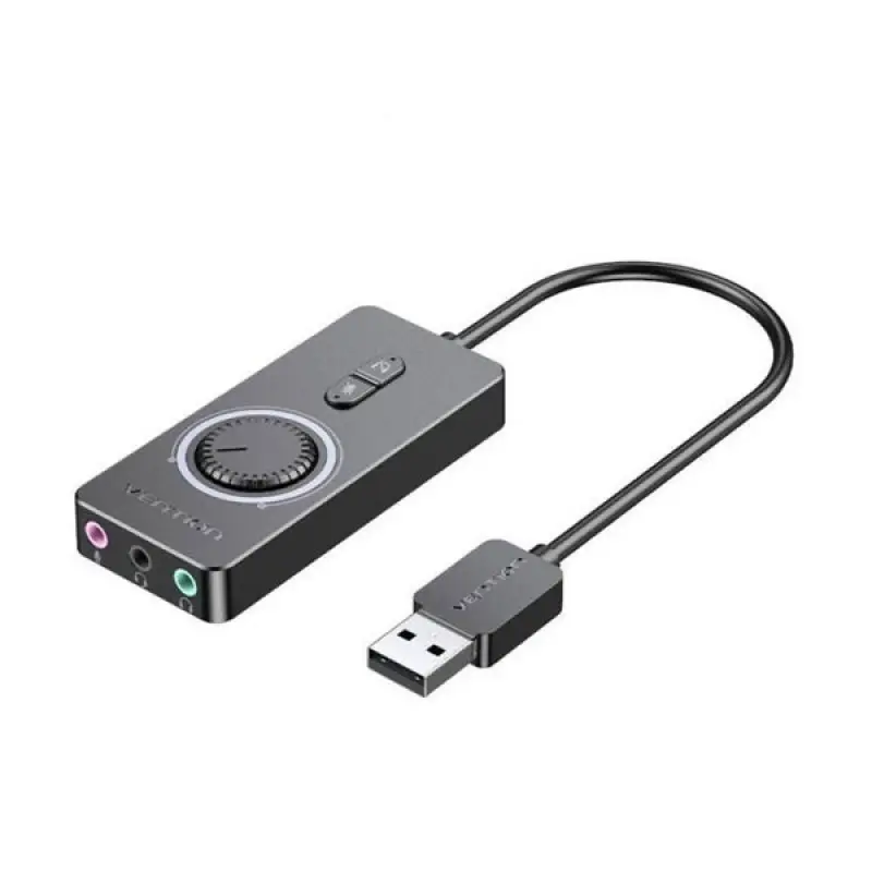 Vention CDRBB USB 2.0 External Stereo Sound Adapter with Volume Control 0.15M Black ABS Type
