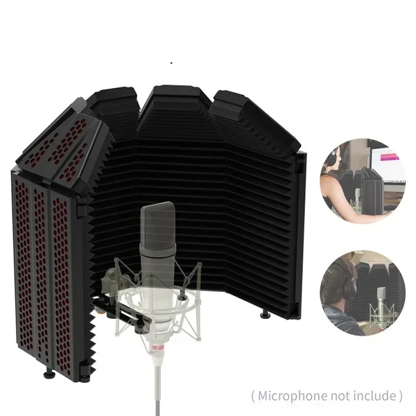 Xtuga Recording Microphone Isolation Shield with Pop Filter & High-Density Absorbent Foam