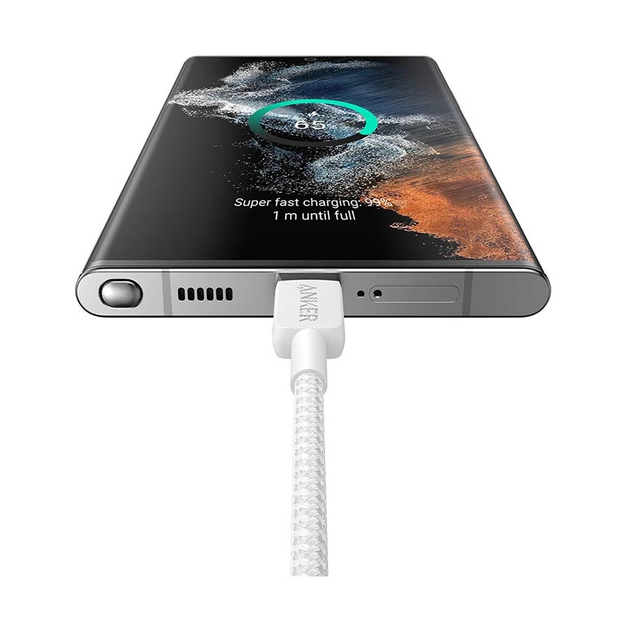 Anker 322 USB Type-C Male to Male, 1.8 Meter, White Charging & Data Cable #A81F6H21 Thumbnail