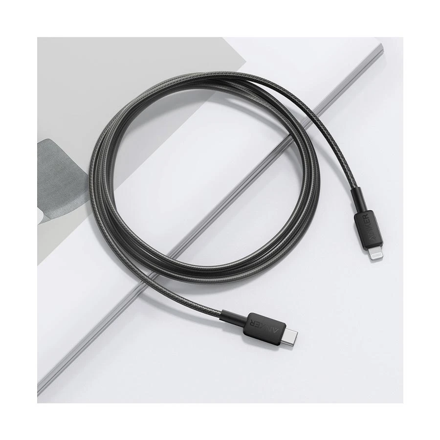 Anker 322 USB Type-C Male to Lightning Male, 1.8 Meter, Black Charging Cable #A81B6H11 Thumbnail