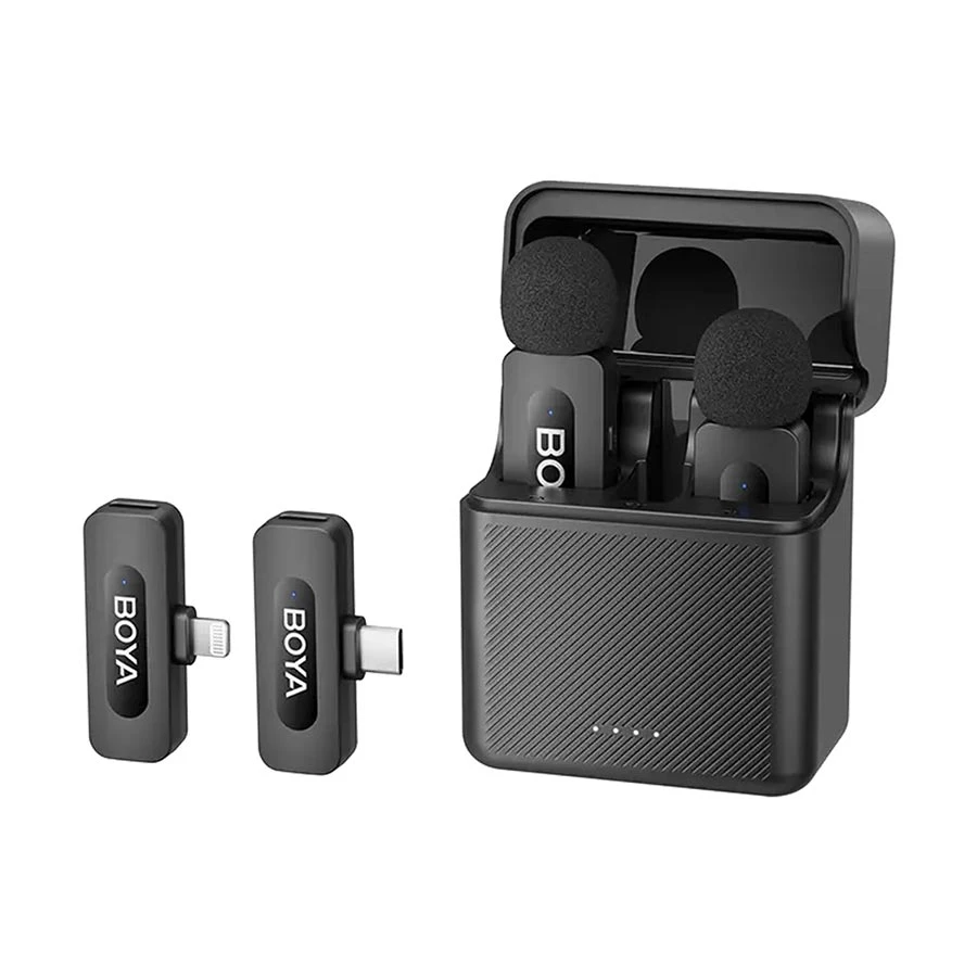 Boya BY-V3 Combo 2.4 GHz Dual-Channel Wireless Microphone for Android & IOS
