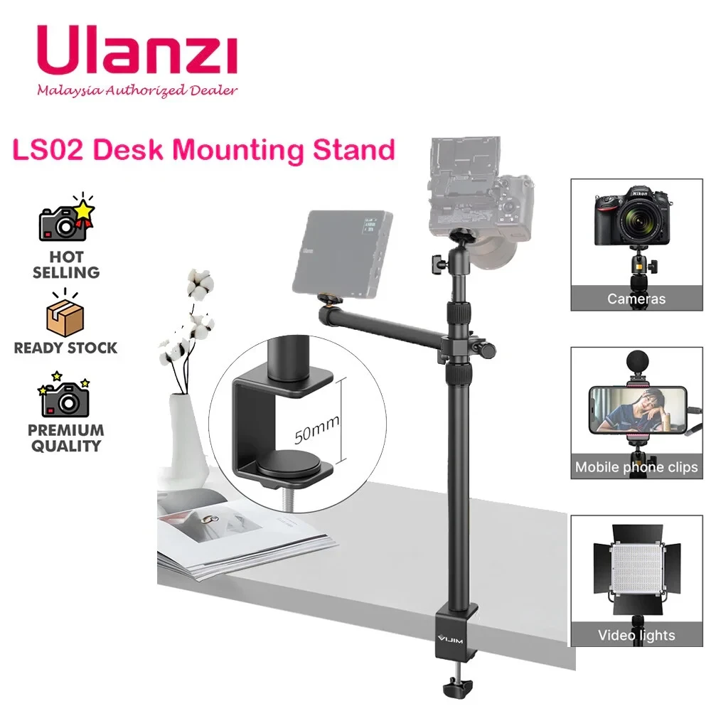 Ulanzi Vijim LS02 Camera Desk Mount Stand With Auxiliary Holding Arm