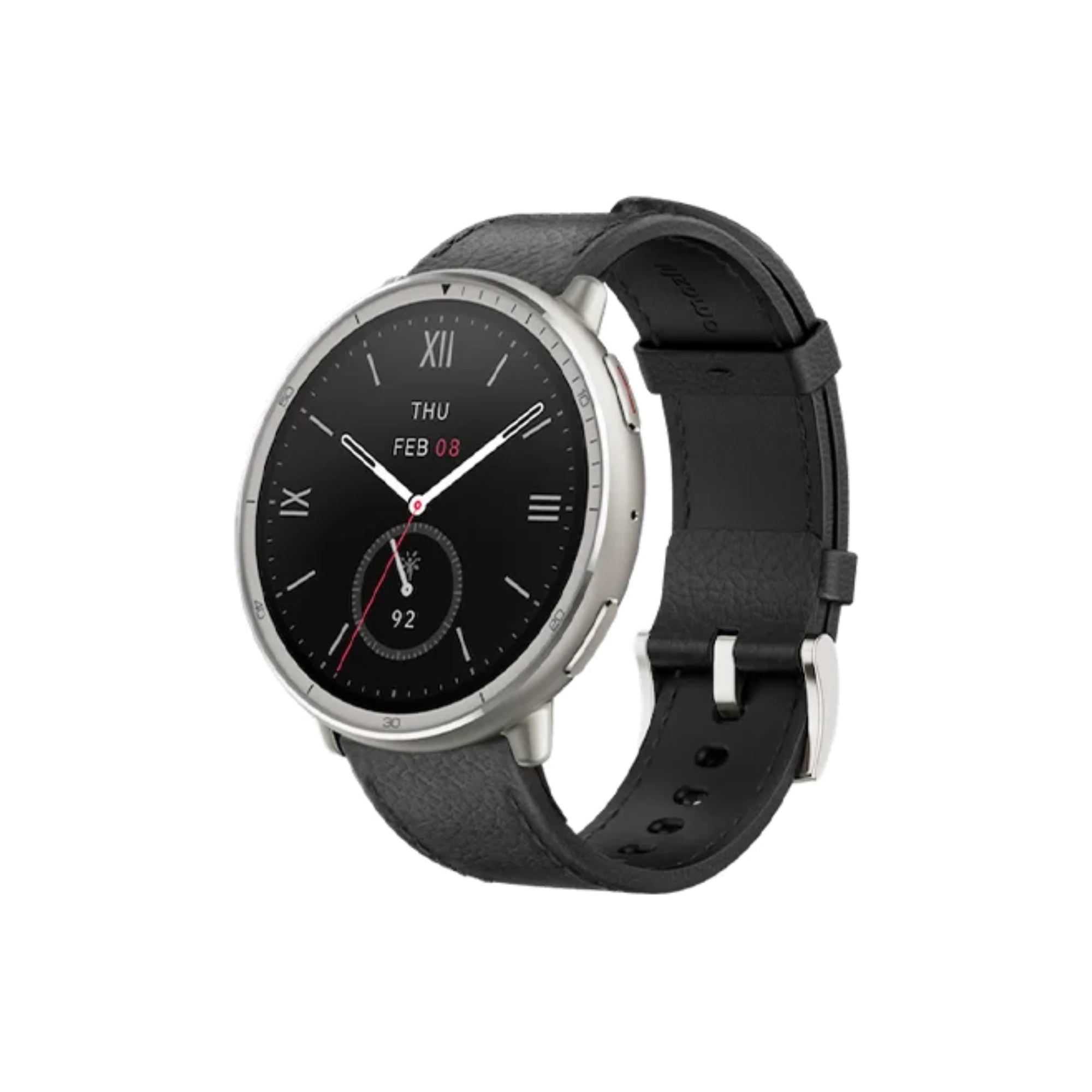 Amazfit Active 2 (Round) Premium Version Amoled GPS Bluetooth Calling Smart Watch with Leather + Silicone Strap