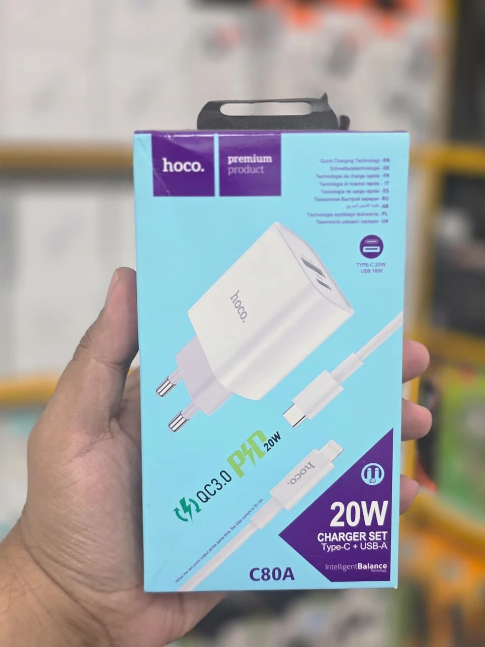 Hoco C80A 20W Dual Port Charger Adapter with Cable