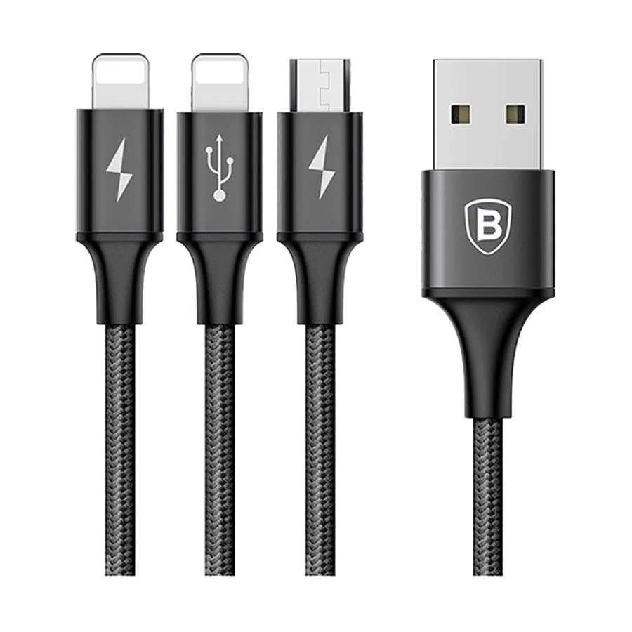 Baseus Rapid Series 3-in-1 Micro+Dual Lightning 3A Cable 1.2 M