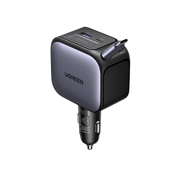 Ugreen EC604 (55910B) 145W Fast Car Charger with Retractable Cable