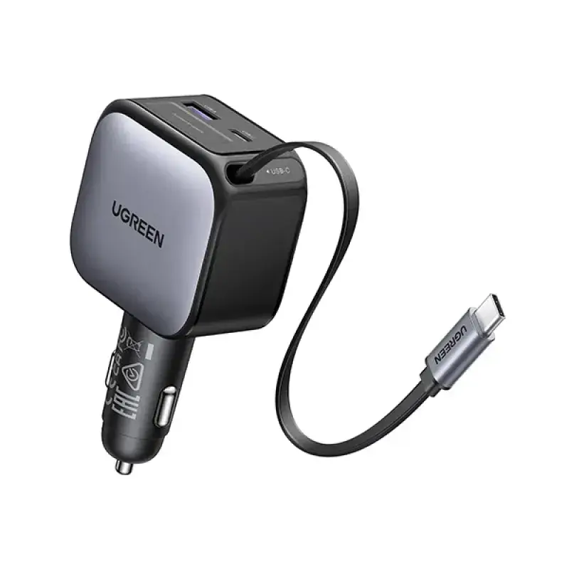 Ugreen EC603 (55909B) 90W Fast Car Charger with Retractable Cable