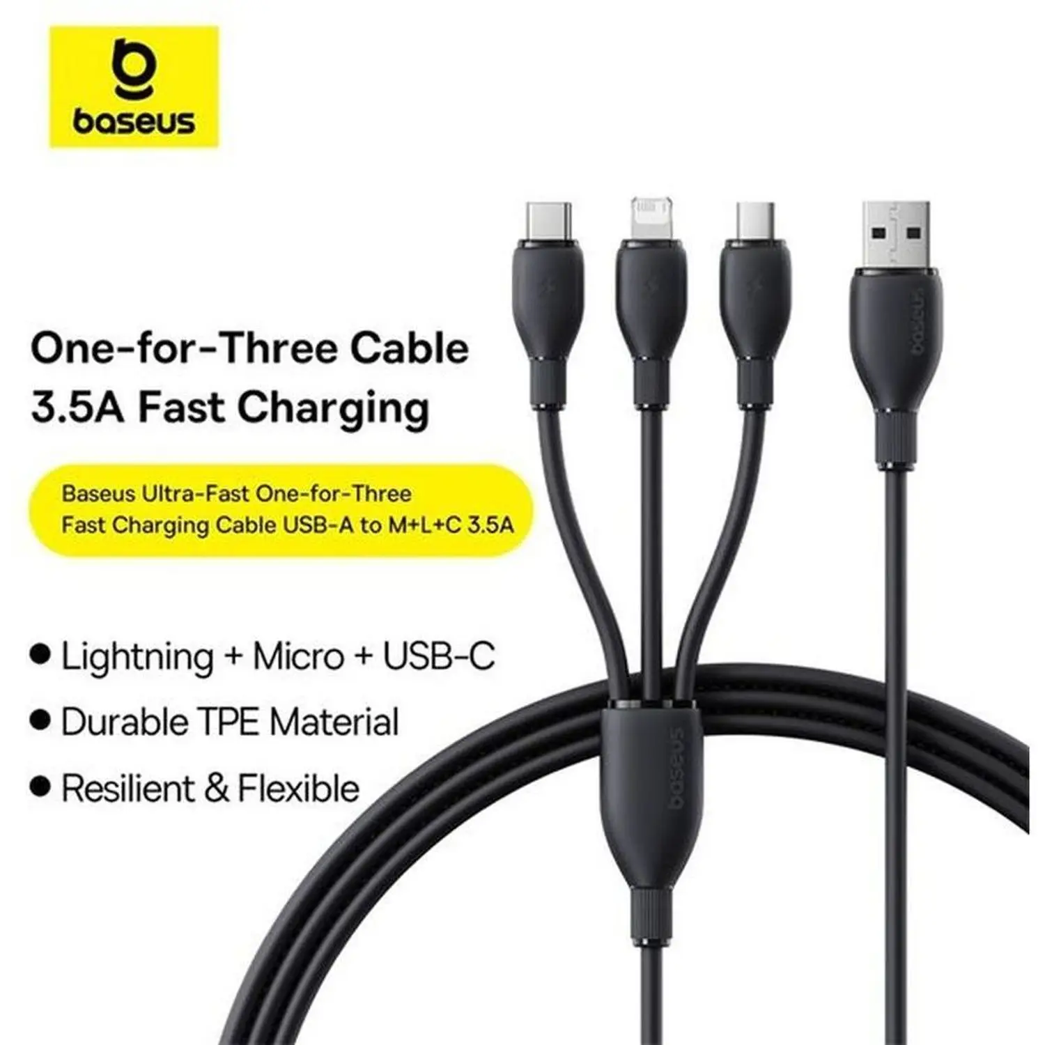 Baseus Ultra-Fast 3 in 1 Fast Charging Cable