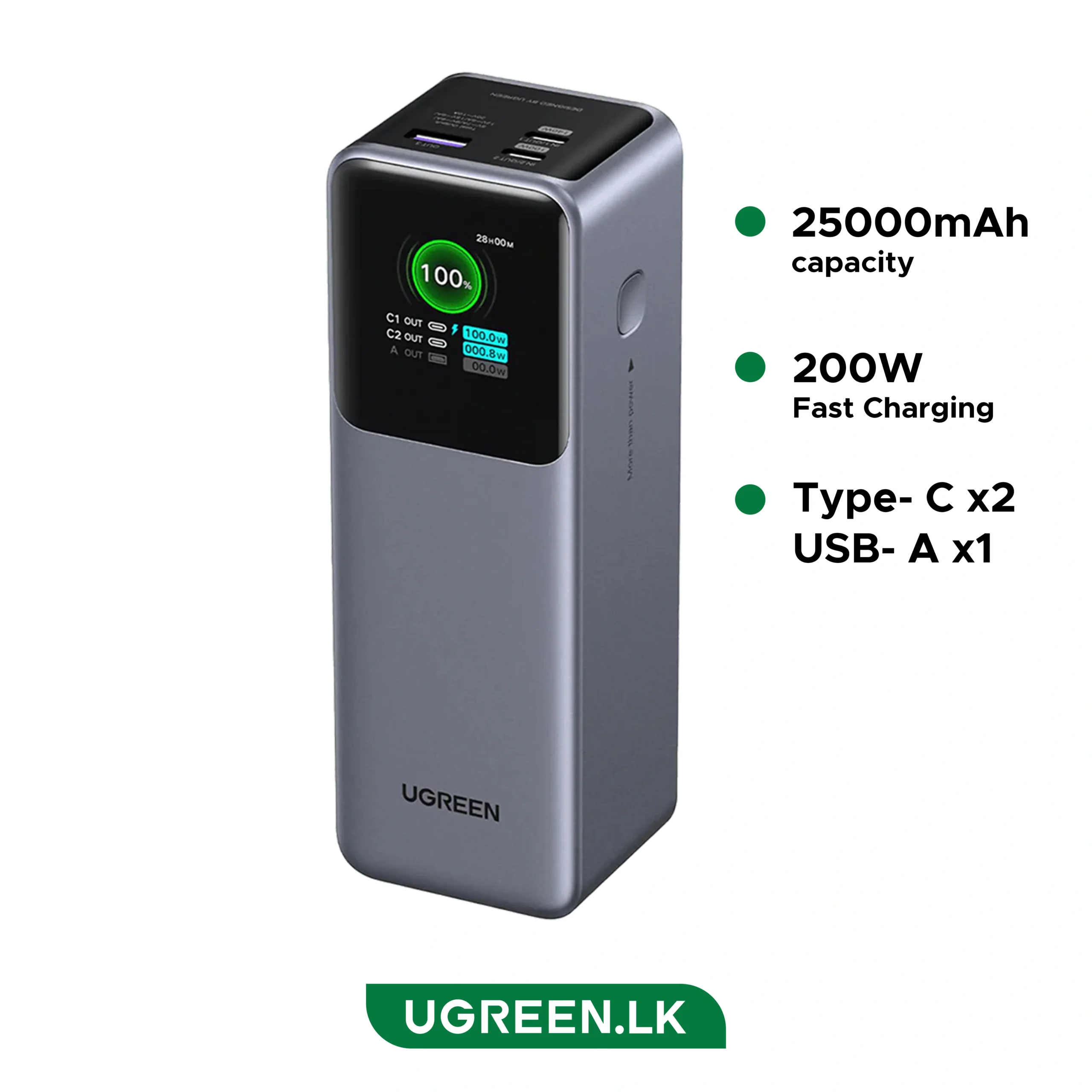 Ugreen PB722 (35525B) Nexode 25000mAh 200W Fast Power Bank