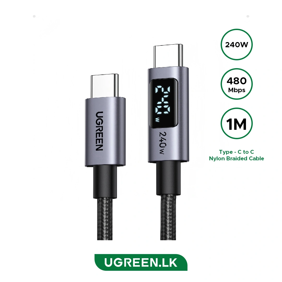 Ugreen L530 (65866) 240W Digital Display USB-C to USB-C Cable 1m