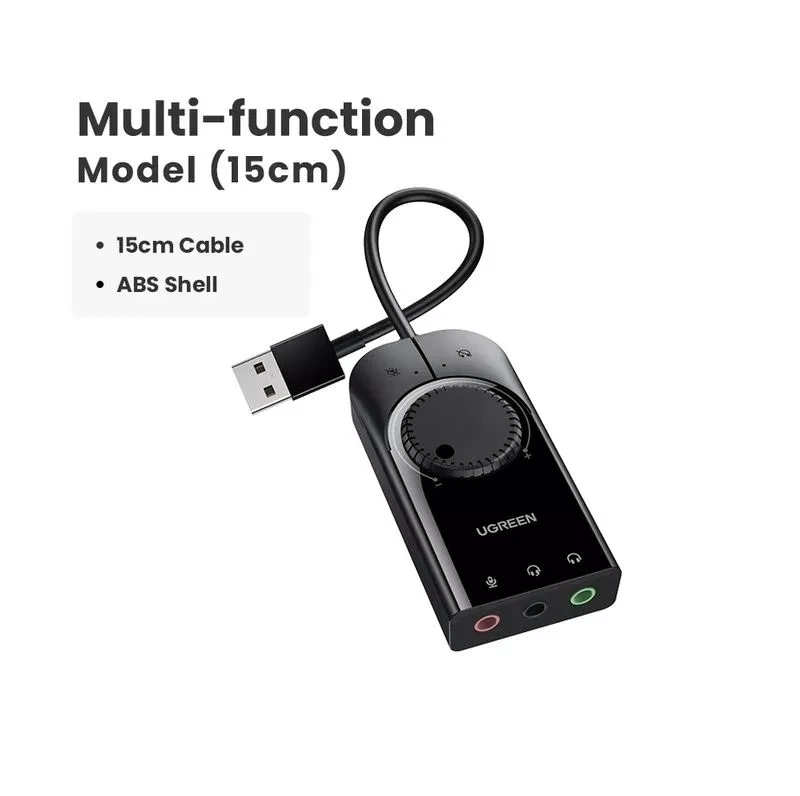 Ugreen USB External Sound Card Audio Interface With Volume Control & Mute Button