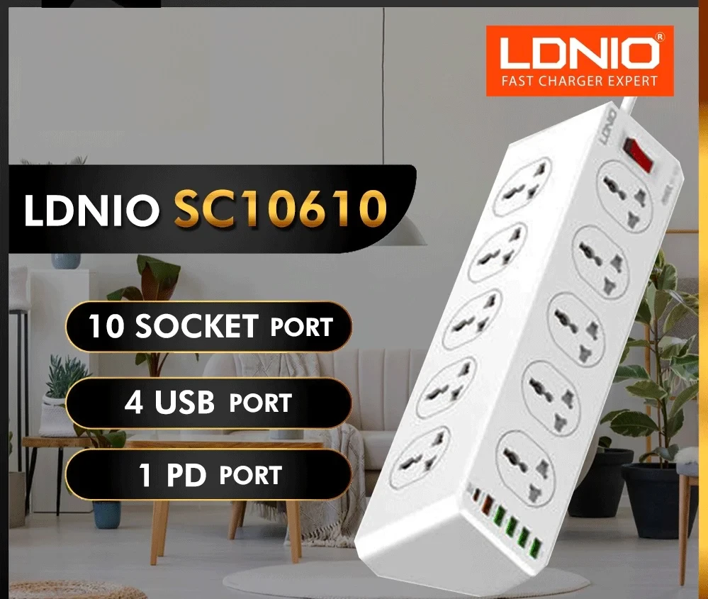 Ldnio SC10610 30W 6-Port USB Charger Power Strip